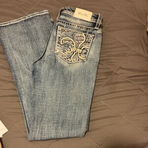Miss Me Women's Light Blue Boot Cut Jeans with Embellished Pocket